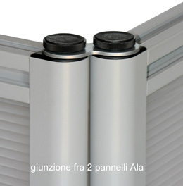 Giunzione fra 2 pannelli divisori Ala