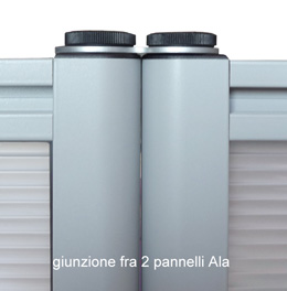 Giunzione fra 2 pannelli divisori Ala