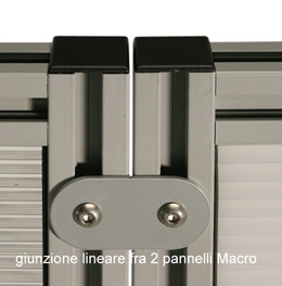 Giunzione lineare fra 2 pannelli divisori Macro