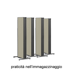 Praticità nell'immagazzinaggio del separè Clipper Roller